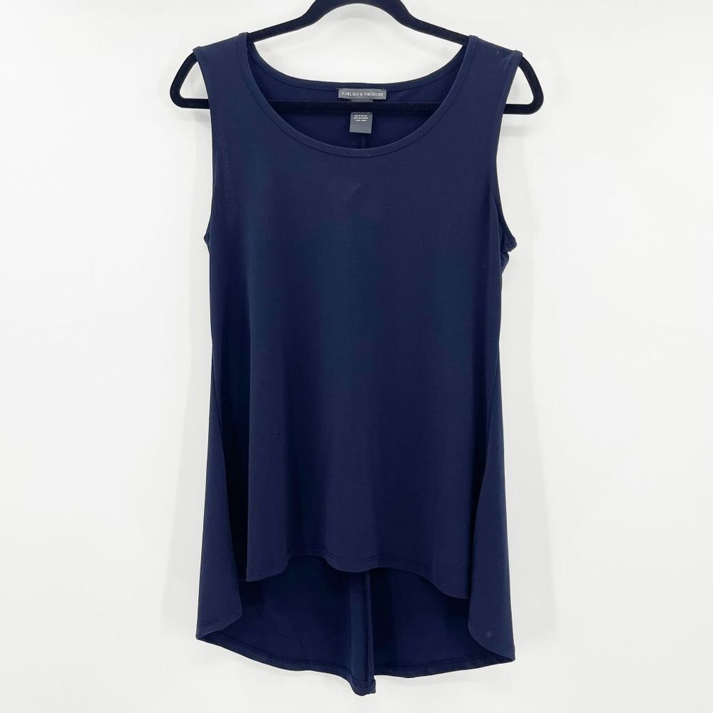 Chelsea & Theodore Women's Black Hi‎ Low Tank Top Size M